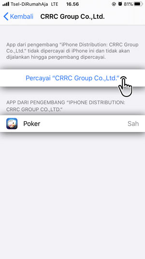 Percayai akses aplikasi IDN poker iOS